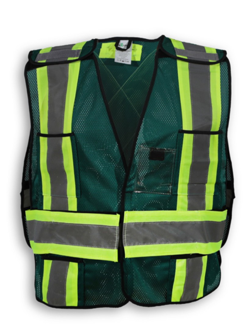 Forest Green 100% Polyester Soft Mesh Safety Vest