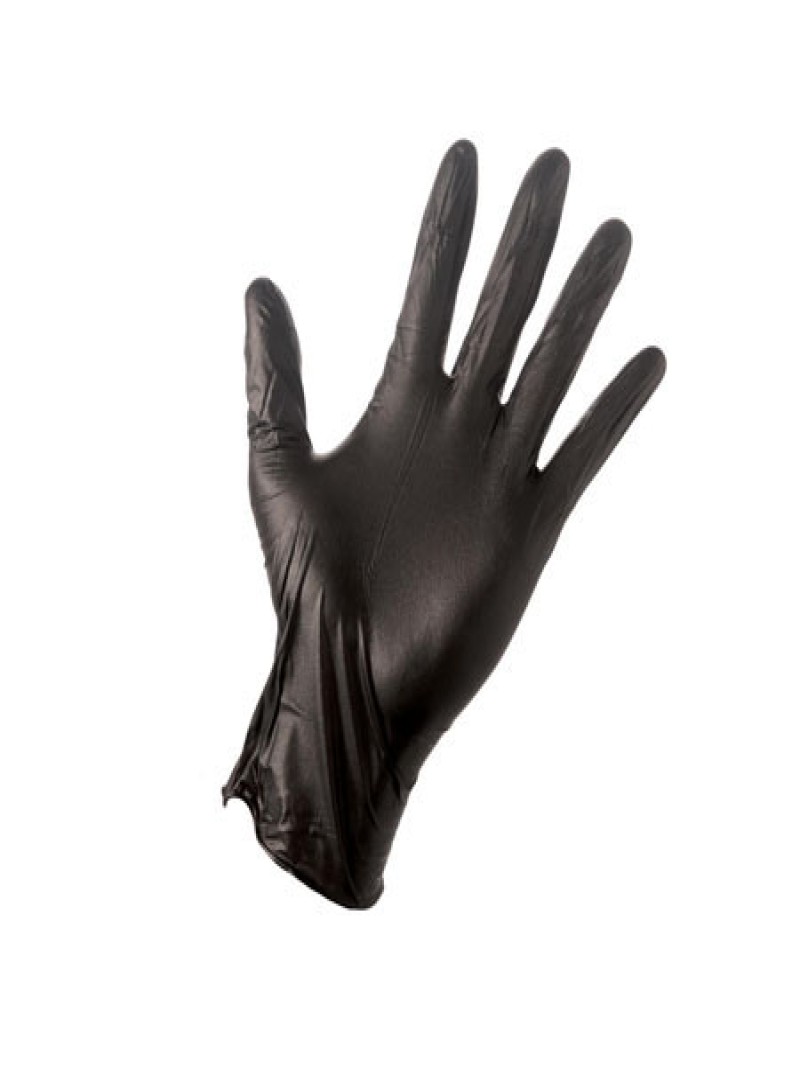 Black Nitrile Gloves PF 8mil MED-100/Box